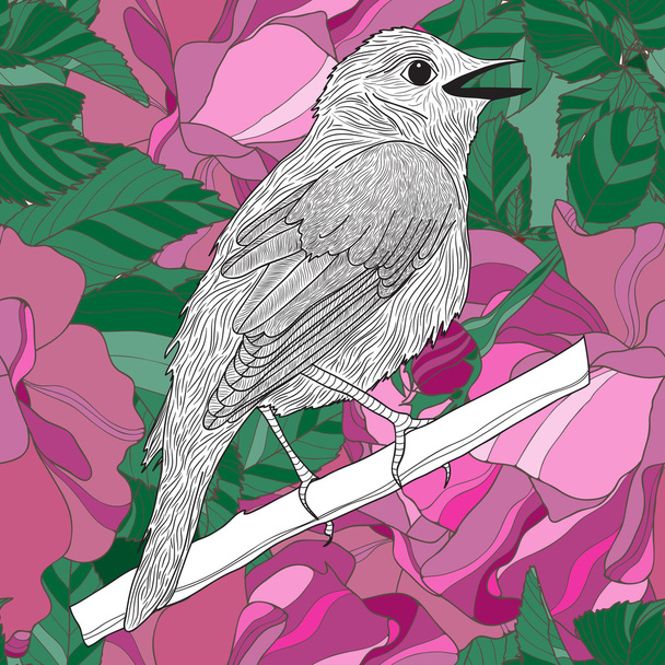 illustration with graphic bird - Vektor, kép