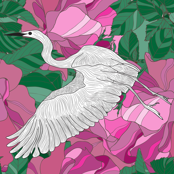illustration with bird animal - Вектор,изображение