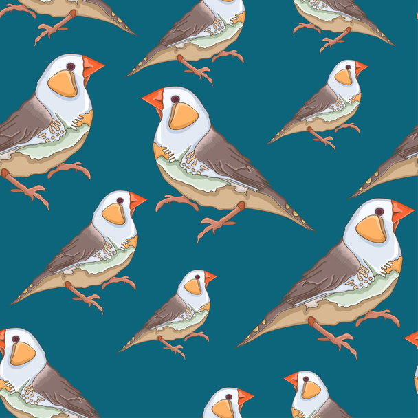 seamless pattern with beautiful birds - Wektor, obraz