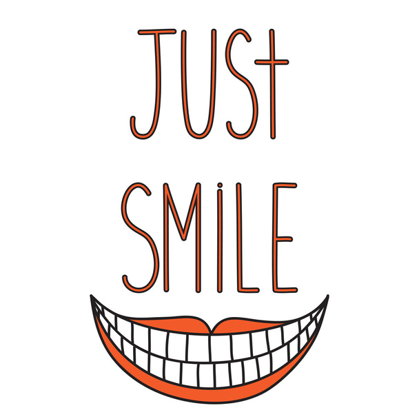 motivational quote 'Just smile' - Vector, imagen