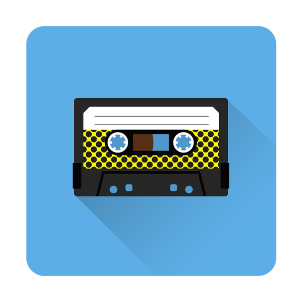 Cassette tape icon flat style - ベクター画像