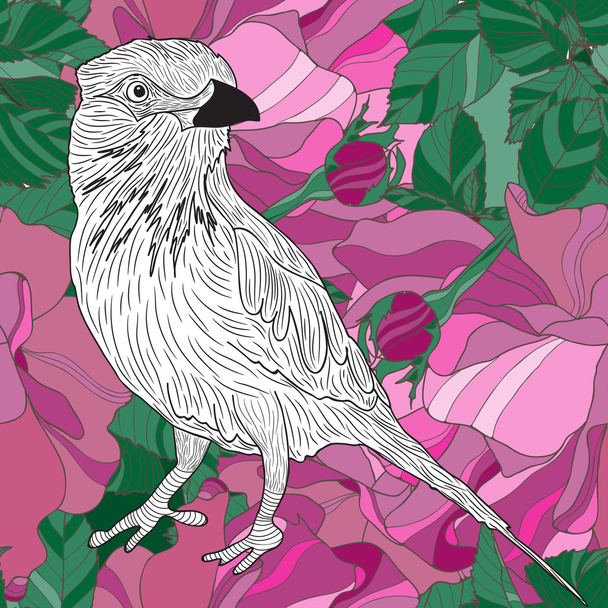 illustration with bird on background - Vektor, Bild