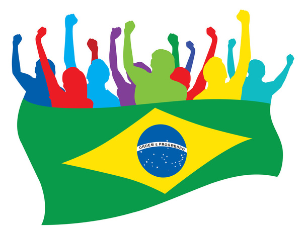 Brazilië fans vector illustratie - Vector, afbeelding
