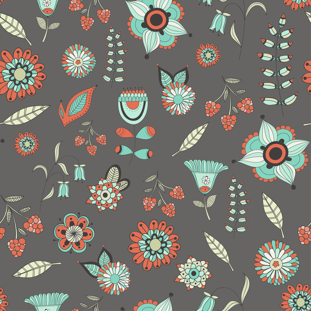 vintage seamless pattern  with flowers - Vektor, Bild