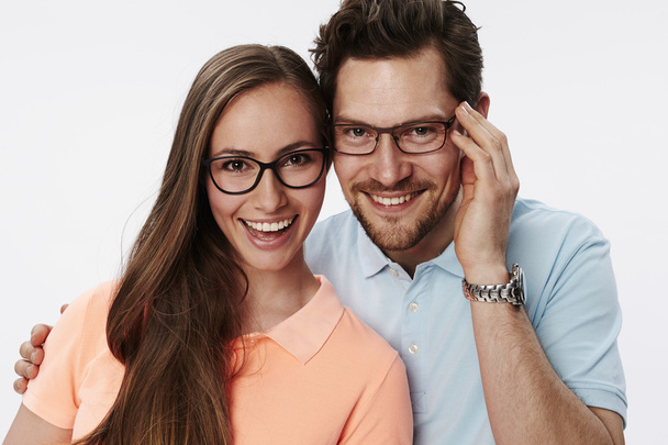 Happy Couple in spectacles - Fotoğraf, Görsel