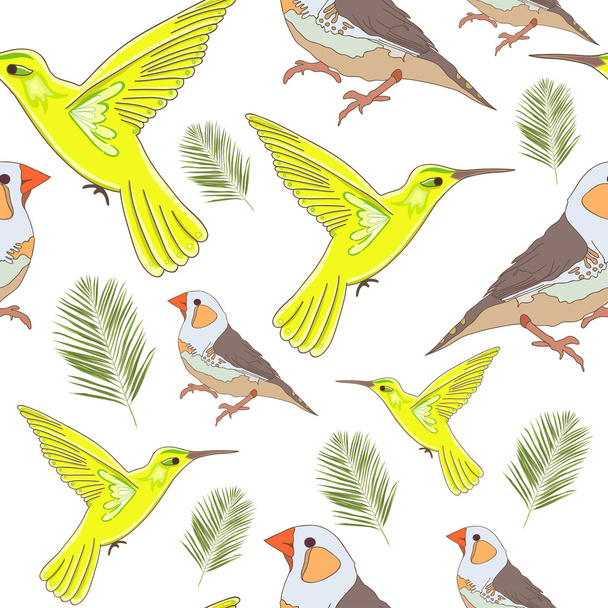 seamless pattern with beautiful birds - Vektor, kép