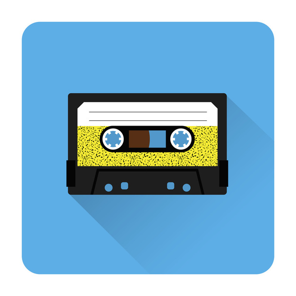 Cassette tape icon flat style - Vector, Imagen