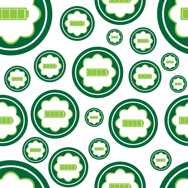シームレスな緑色のアイコン バッテリー - ベクター画像