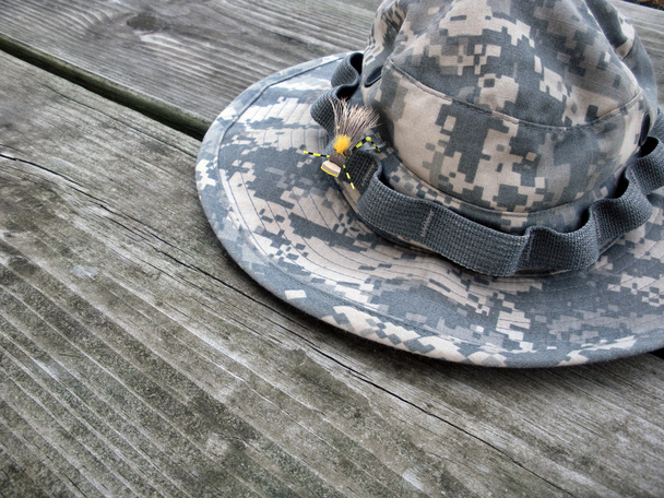 Camouflage fishing hat - Zdjęcie, obraz