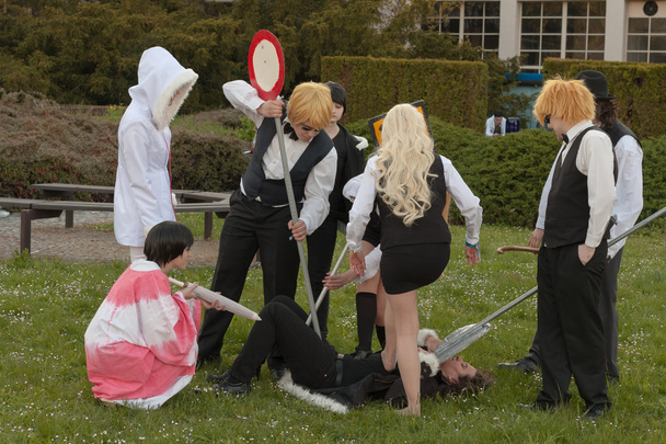 Grupo de cosplayers posa en Animefest
, - Foto, Imagen
