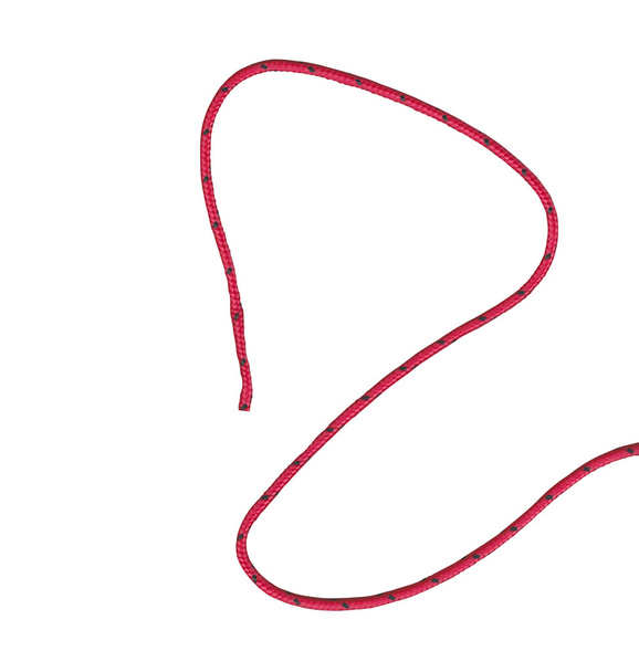 Червона нейлонова мотузка ізольована в божевільному на білому тлі
. - Фото, зображення