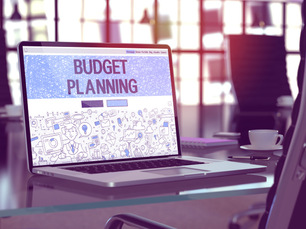 Budget plannings concept op laptop scherm. - Foto, afbeelding