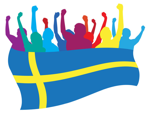 Zweden fans vector illustratie - Vector, afbeelding