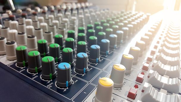 Controls for the audio mixer. - Photo, Image