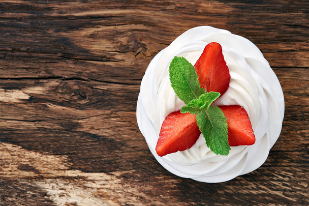 Strawberry Pavlova dessert - Photo, Image
