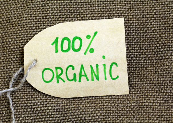 organik doğal çuval bezi arka etiket - Fotoğraf, Görsel