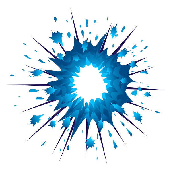 Blue explosion in comic style - Vector, Image