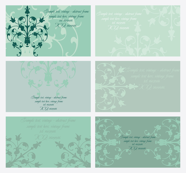 Vector floral business card set - Διάνυσμα, εικόνα