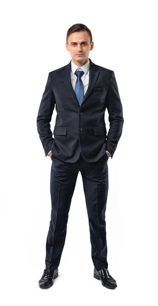 Front view of cutout businessman putting hands in his pocket. - Foto, Bild
