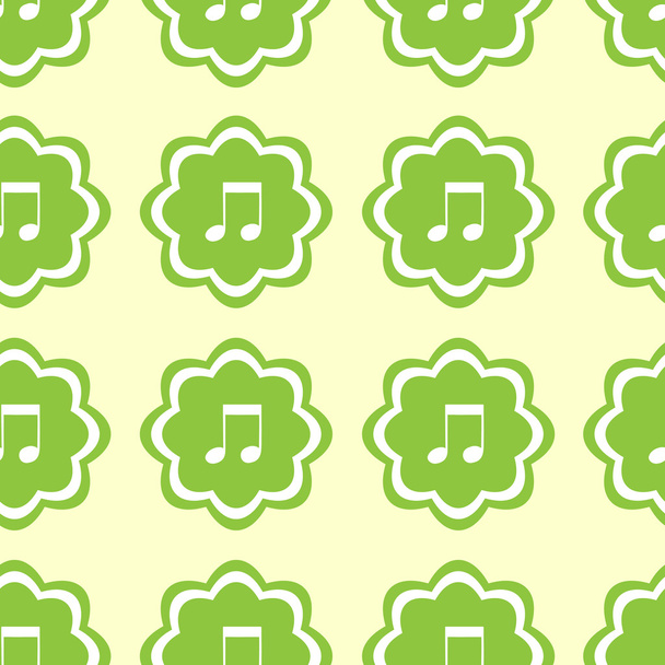 シームレスなアイコン緑色の音楽ノート - ベクター画像