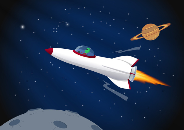 Cartoon space background - Vector, Image
