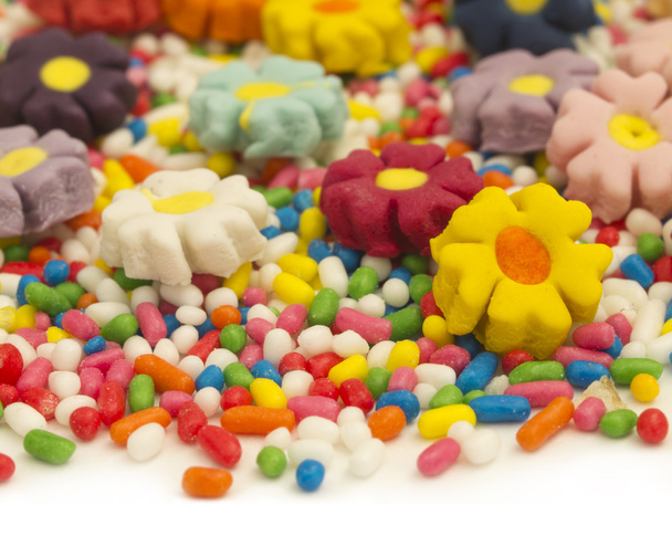 Sugar sprinkles with flower candies - Photo, Image