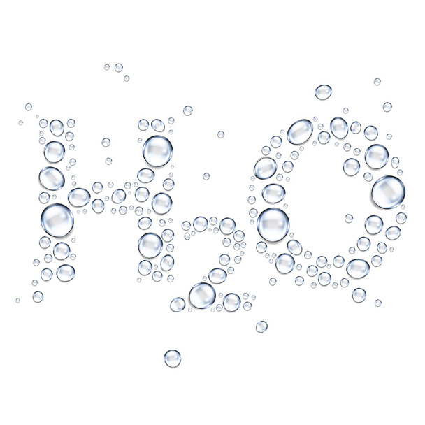 Gotas de agua en forma de H2O - vector
 - Vector, imagen