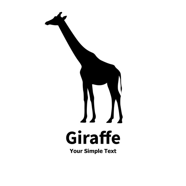 Vector illustration of a silhouette of a giraffe - Vektor, Bild