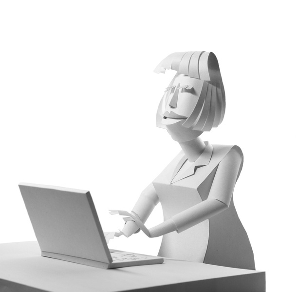 женщина с ноутбуком - Фото, изображение