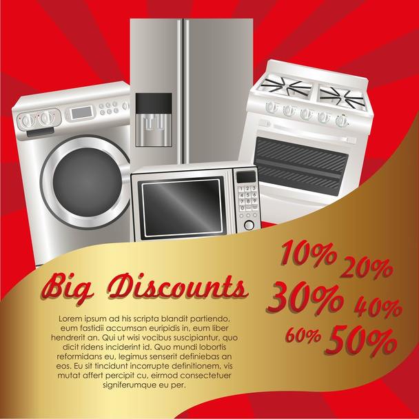 flyer discount appliances - Vector, Image