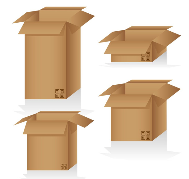Ensemble de boîtes en carton
 - Vecteur, image