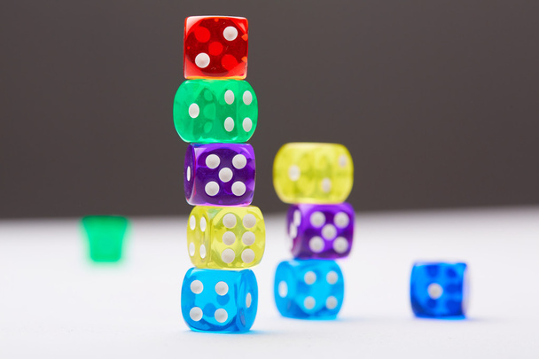 Color dice cubes close-up  - Φωτογραφία, εικόνα