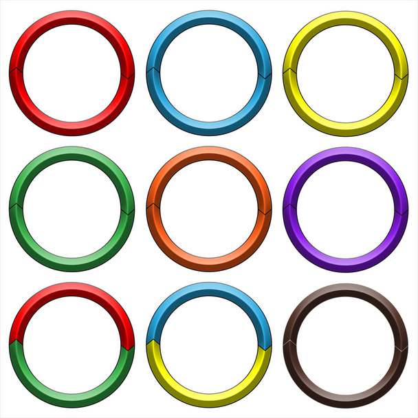 Círculo, anillo. Conjunto de banderas de círculo de colores
. - Foto, Imagen