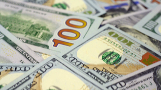 Many Dollar Banknotes. Slow Motion Effect - Footage, Video
