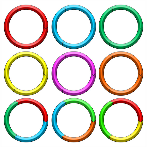 Cercle, bague. Ensemble de bannières de cercle coloré
 - Photo, image