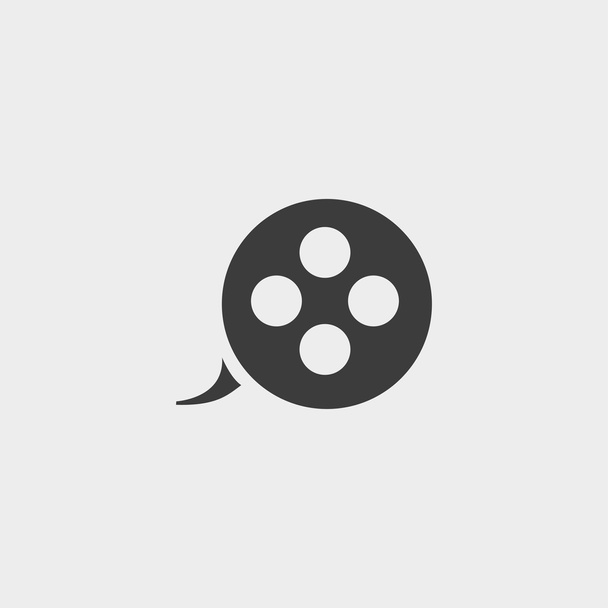 icône de bobine de film dans un design plat en couleur noire. Illustration vectorielle eps10
 - Vecteur, image