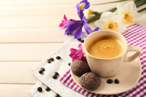 cup of coffee with cookies - Photo, Image