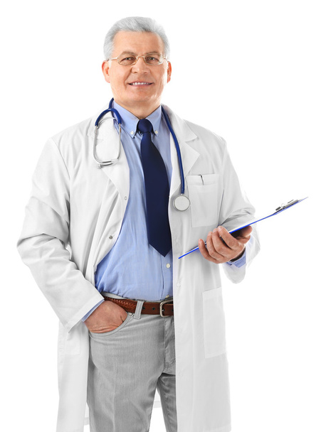 Professional doctor with clipboard - Фото, зображення