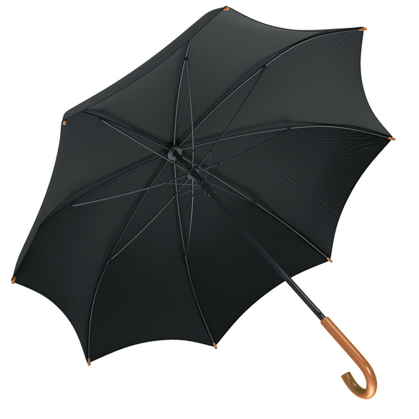 Nyitott, fekete klasszikus esernyő - Fotó, kép