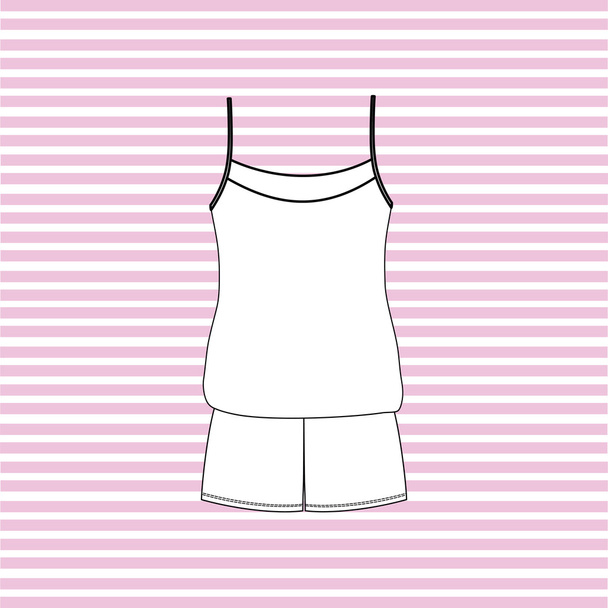 feminine homewear. Women's pajamas jersey drawn vector.  - Vector, imagen