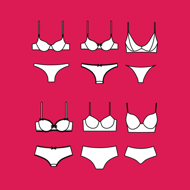  panties. bra. Underwear. a set of lingerie. - Vector, Image