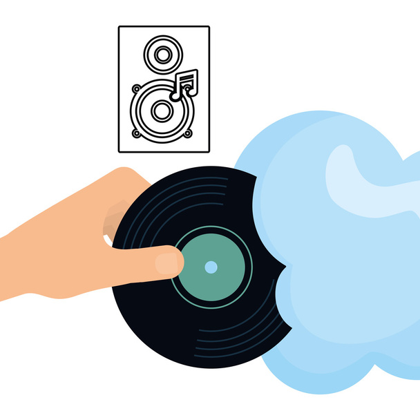 Music design. vinyl icon.  White background , vector - Vector, Image