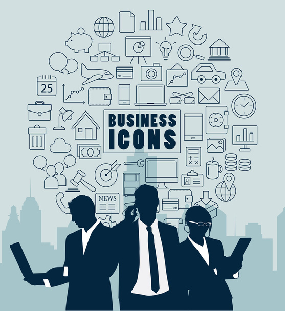 Silhouette people for Business concept. - Vektor, kép