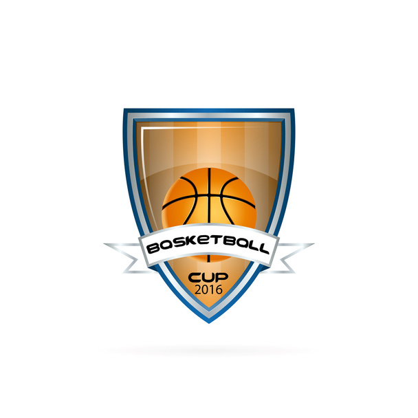 баскетбольный логотип команды и кубок
 - Вектор,изображение
