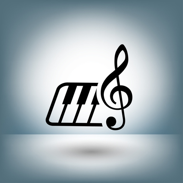 Pictograph of music key and keyboard icon - Вектор, зображення
