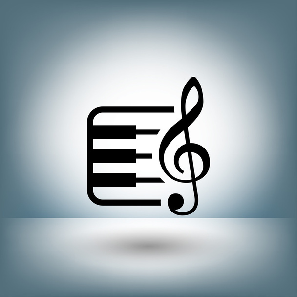 Pictograph of music key and keyboard icon - Вектор,изображение