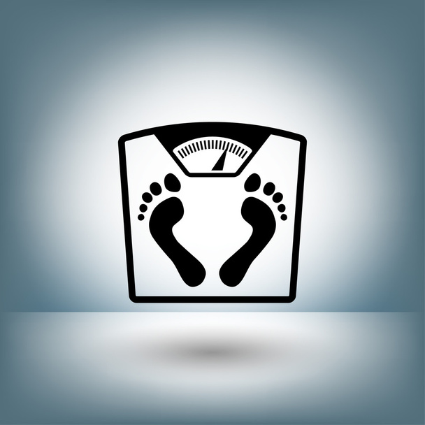 Pictograph of bathroom scale with footprints icon - Vector, Image