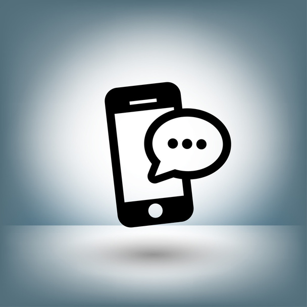Pictograph of message or chat on smartphone concept icon - Vector, Imagen