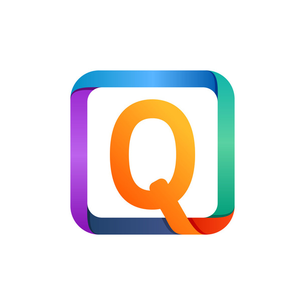 Q letter logo in square. - Vector, Image