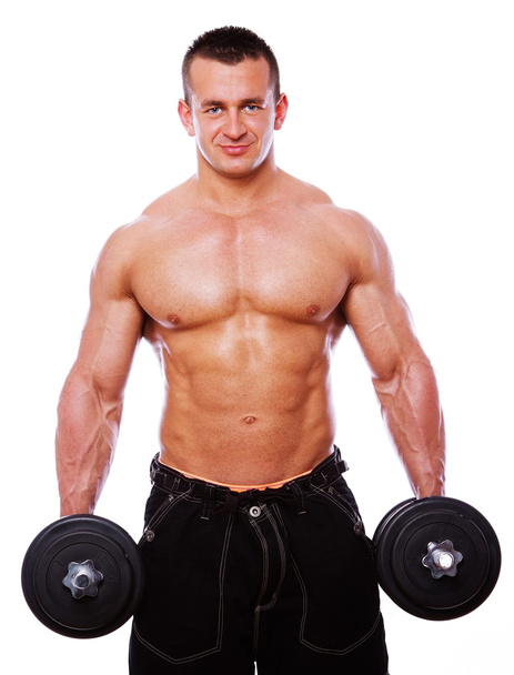 Porträt eines Mannes im Fitnessstudio beim Sport - Foto, Bild